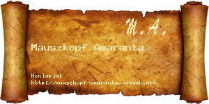Mauszkopf Amaranta névjegykártya